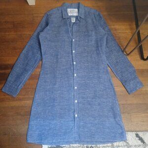 Frank & Eileen Blue Long Sleeve Shirt Dress